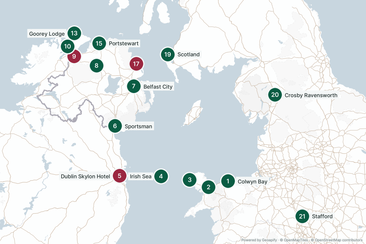 The route of Ireland, September 2024
